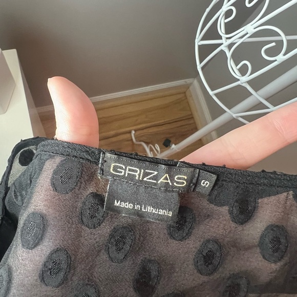 GRIZAS Black Silk Lagenlook Textured 3/4 Sleeve Rayon Scoop Tunic Dress Size S - Picture 2 of 4